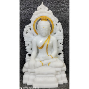 Premium Buddha Idol Feng Shui Item for Home and Living Room Gift Festive Décor, Mandir Temple Pooja Room(White)