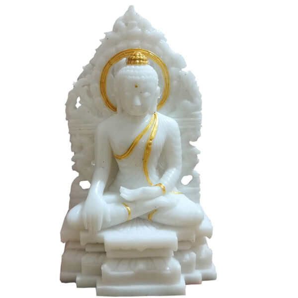 Premium Buddha Figurine feng Shui Item for Home and Living Room Gift Festive Décor, Mandir Temple Pooja Room(White)