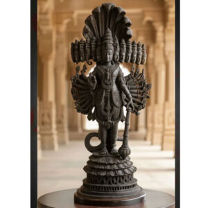 24" Tall Lord Shree Vishnu Virat Vishwaroopam Avatar BLACK Statue