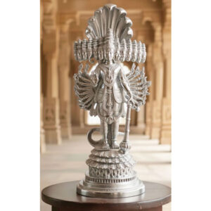 Rare 24" Cosmic Form Krishna Statue Vishwaroop Large Vishnu Universal SILVER