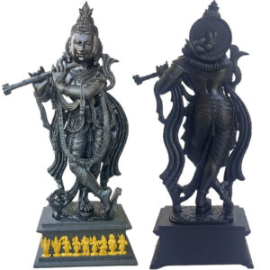 4ft Large Krishna Idol Statue Showpiece God of Love for Pooja Home Decor Items for Living Room and Gifts (Black)