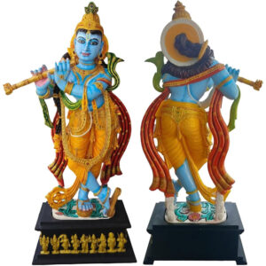 Large Krishna Showpiece Statue BLUE MULTI God of Love for Pooja Home Decor 4ft